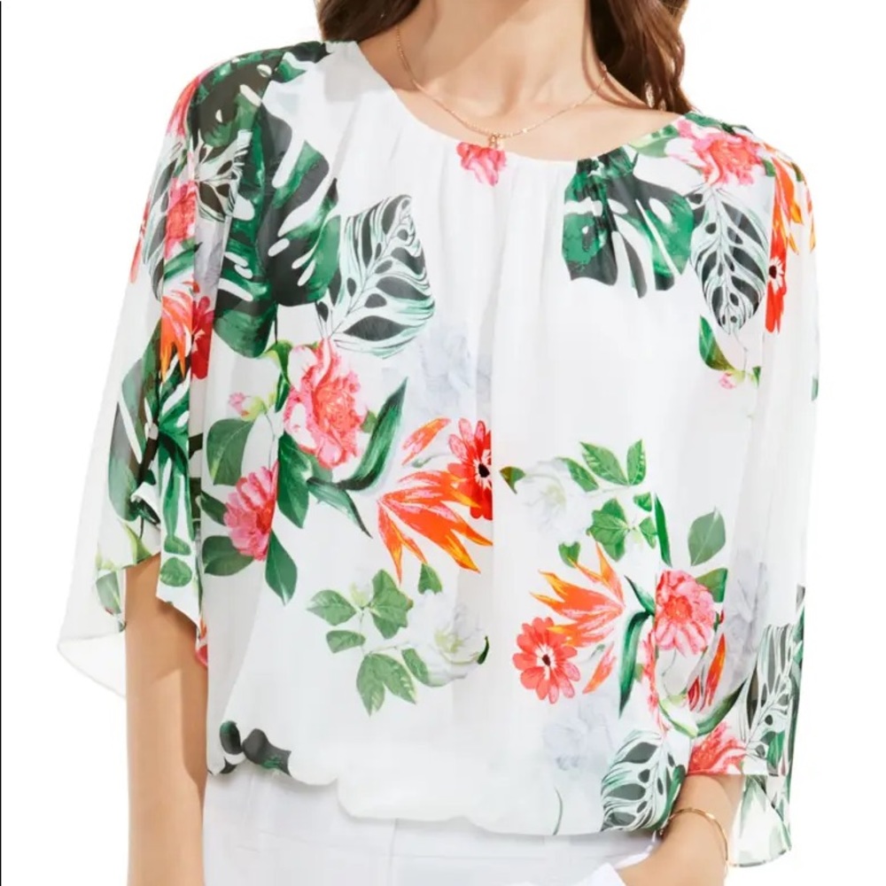 Vince Camuto Havana Tropical Blouse